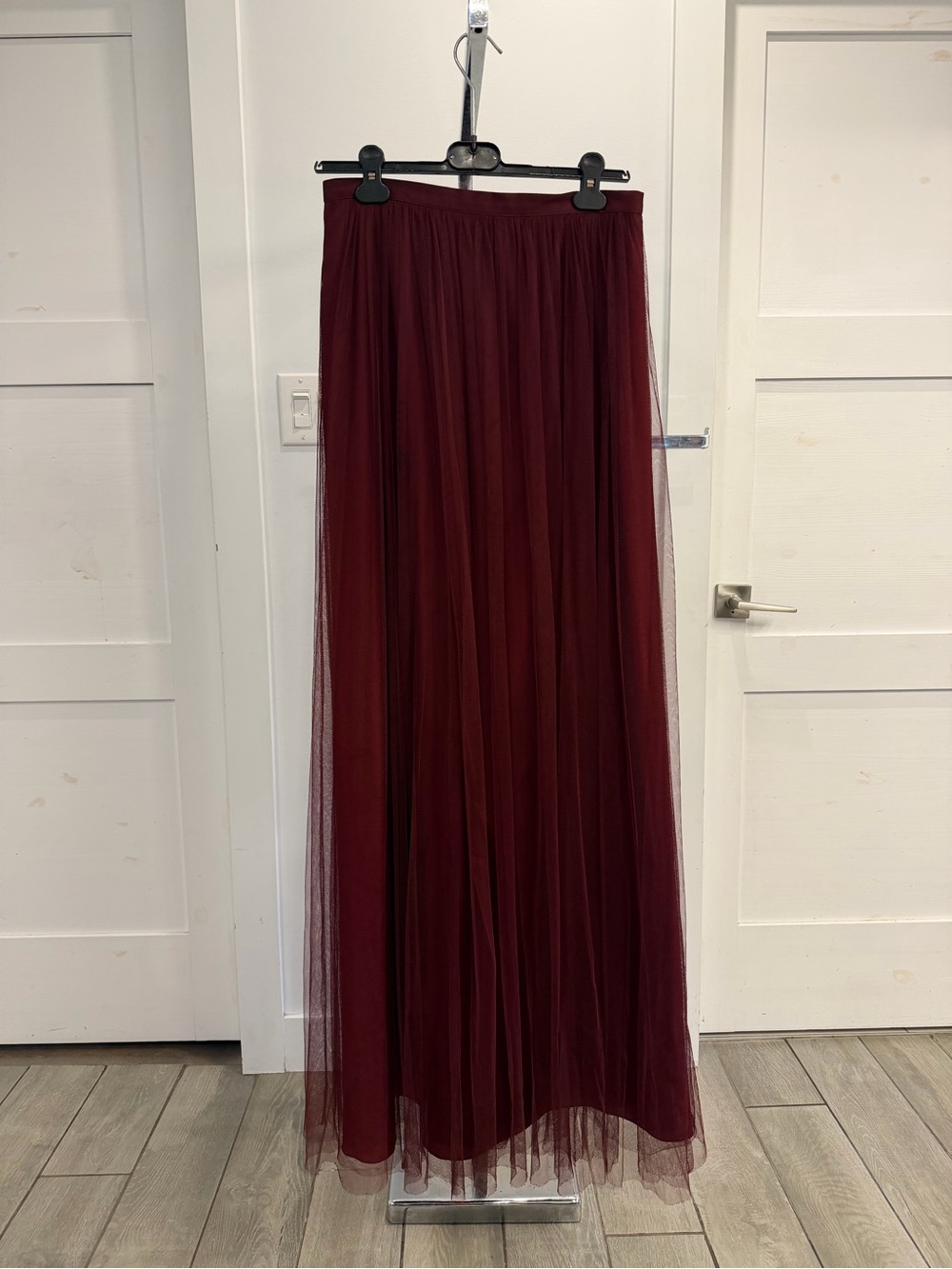 Anthropologie x BHLDN Jenny Yoo Burgundy Maxi Tulle Skirt